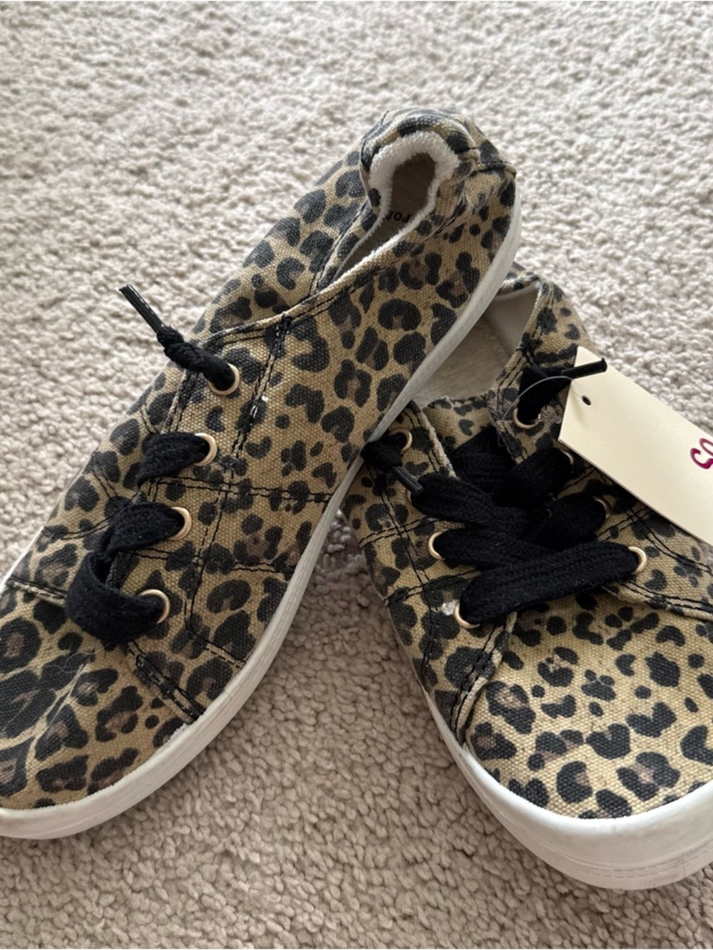 So Leopard Print Canvas Sneakers with Black Laces